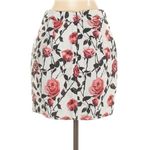 Asilio Case Of Roses Skirt Size 4 Floral Mini White Pink Photo 3