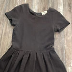 Ganni  Black Basket Weave Textured Fit Flare Zip Back Dress Photo 2