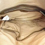 Lucky Brand  Foldover Crossbody Bag Whipstitch Leather Olive‎ Green Boho Festival Photo 4