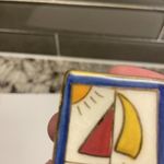 Hand Made Hand Crafted Ceramic Brooch Pin Sailboat Boat Hand Painted Photo 1