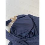 Michael Kors NWT One Piece Bathing Suit Navy Blue Textured Ring Chain Size XS Photo 6