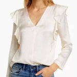 Rebecca Taylor NWT  100% Silk Ruffle Blouse Size 8 Long Sleeve Antique Cream $295 Photo 0