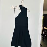 Cushnie et Ochs Black Ribbed Knit One Shoulder Sleeveless Mini Dress Size Medium Photo 1