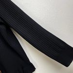 Exclusively Misook Cardigan Large Womens Black Tan Ribbed Ruffle Animal Print Photo 6