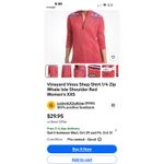 Vineyard Vines Shirt Women Medium Red Whale Isle Quarter Zip Pullover Preppy Photo 8