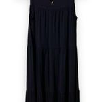 Loft  size small women's black sleeveless dress embroidered floral accents casual Photo 6