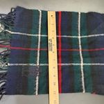 Vintage HARRODS Knights Bridge Blue Plaid 100% Lambswool Scarf Made in Scotland Photo 9