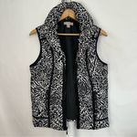 Laura Ashley  Black White‎ Animal Print Vest Puffy Designer Stripe Womens Large Photo 8