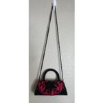 Vintage Glass Beaded Red Black Floral Crossbody Purse Bag Clutch‎ Party Cruise Photo 1