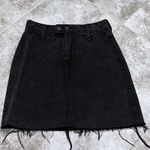 Hollister Ultra High Rise A Line Denim Black Distressed Mini Skirt Size 0 Photo 1