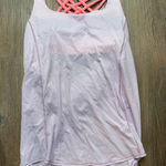 Lululemon Tank Top Purple Stripe Strappy Back Racerback Women's Size 4 Athletic Photo 0