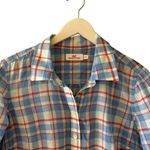 Vineyard Vines  Womens Lightweight Top Blue Plaid 1/4 Button Sz 10 #2401 Photo 1