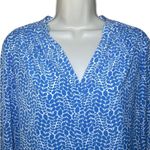 Boden Floral Vine Print Popover Blouse Blue White Photo 1