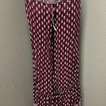 Chelsea and Violet  burgandy/white bell bottom tie waist lounge pants Photo 0