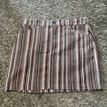 Forever 21 Womens Miniskirt Medium Burgundy/Ivory Stripe Corduroy Mini Skirt Y2K Photo 0
