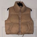 Automet Womens Cropped Puffer Vest Winter Lightweight Sleeveless Outerwear Vests Tan Size XS Photo 1