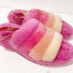 UGG  Women’s Size 6 FLUFF YEAH SLIDE SATCHET PINK MULTI SLIP ON SANDAL Photo 2