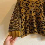 FOR THE REPUBLIC Women's Yellow & Black Leopard / Cheetah / Animal Print  Sweater Photo 2