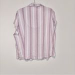 Laura Ashley  button front stripe pajama top pink size‎ large Photo 1
