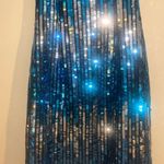 VTG Alyce Designs Blue Silver Halter Party Sequin Mini Dress 12 Photo 10