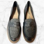 Clarks  Women’s Raisie Eletta Loafer Black Leather Tweed 10 Soft Cushion Photo 1