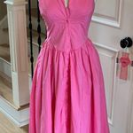 TCEC  pink Cotton Midi Dress New Photo 0