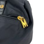 Moschino  Mini Black Nylon Leather Trim Backpack Gold-tone Logo Photo 3