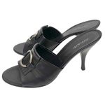 Amalfi Black Italian Leather Fringe Slip On Heel Size 9 Photo 1