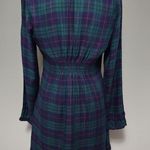 Esley  Collection green plaid surplice dress size small Photo 4