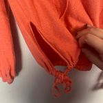 Free People OPTIMISTIC LINEN BLEND HOODIE PULLOVER SWEATER CORAL size xs Photo 3