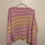 Sincerely Jules Pastel Stripe Cropped Cardigan Pink Yellow Open Front Sweater L Size L Photo 7