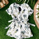 Very J Pineapple Season Romper with Side Detail, White Size M New w/Tag Photo 0
