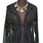 Cache Black Peek A Boo Lace Hoodie Front Zip Cover Up Top New NWT $148 Photo 1