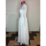 Wedding dress 1950s sheer lace sleeves white button back Photo 6