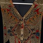 Jeans by Buffalo Navy Sheer V Neck Blouse Red Size M Photo 1