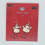 NWT Dangling Snowman Earrings Christmas Winter White Photo 0