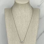 Chico's Silver Tone 3 Rhinestone Slide Chain Link Necklace β¨ Photo 5