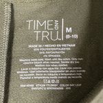 Time and Tru Dress Womens M Green Short Sleeve V Neck Casual Stretch Pockets Size M Photo 2