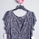 Pisaro Nights Smoke Gray Beaded Mesh Dress Size 14 Photo 8