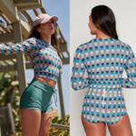 Free People New SEEA Palomar Crop Swim Top Rashguard Size Small Photo 1