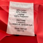 J.Crew  Linen Postage Stamp Mini Skirt Coral Navy Hibiscus Floral Print Size 0 Photo 7