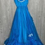 Vintage handmade lace ruffle southern belle retro dress cosplay costume Blue Photo 5
