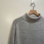 Double Zero Scandi Oversized loose fit leggings friendly light gray turtleneck knit sweater Photo 1
