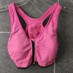 Zip Front Sports Bra Heather Pink Seamless Wirefree Bra Padded Yoga Medium Photo 6
