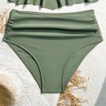 SheIn  Bikini Bottoms High-Waisted Green  Photo 0