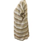 Tommy Bahama SMALL Brown Tan Striped Linen Blend Relaxed Short Sleeve Sweater Photo 2