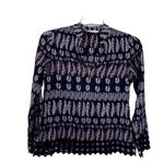 Tory Burch Crochet Trim Print Cotton Tunic size 2 Photo 2