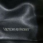 Victoria's Secret Victoria’s Secret Faux Leather Backpack Magnetic Snap Drawstring Closure Black Photo 1