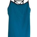 Beyond Yoga  Teal Blue & Black Criss Cross Tank Top Photo 0