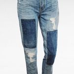 American Eagle Vintage High Rise Slim Patchwork Distressed Jeans Size 2 Short Photo 1